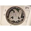Image 2 : 2000-S REPUBLIC OF LIBERIA $10 PROOF  1 OZ. SILVER
