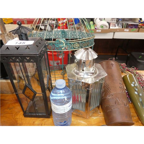 decorative lanterns, cage, & vases
