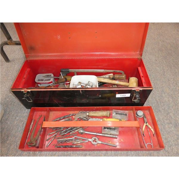 metal toolbox w/ assorted tools