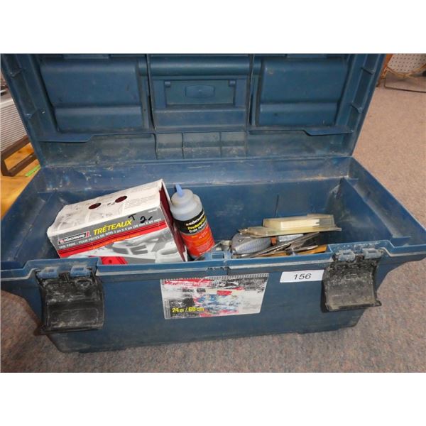plastic toolbox w/ misc tools