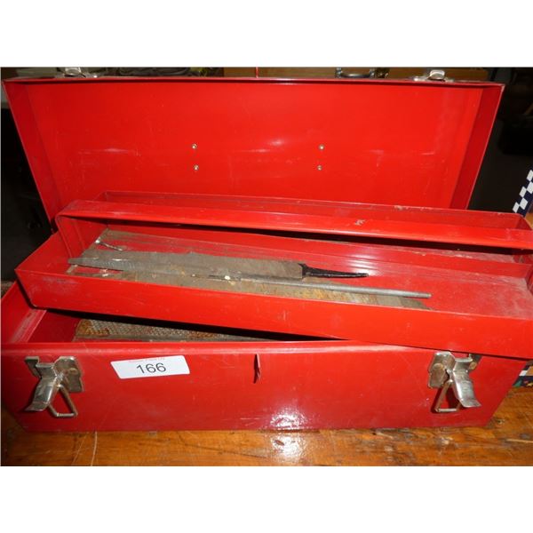 metal toolbox w/ files