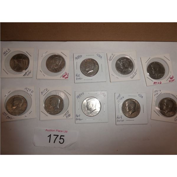 collection assorted USA half dollars