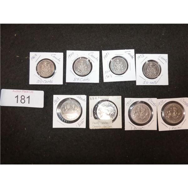Canadian 50 ct. and 1 Dollar Coins