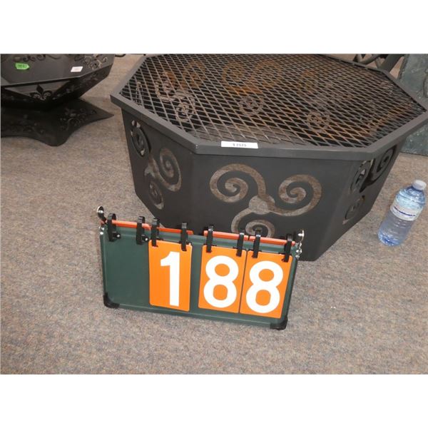 decorative fire pit with grill