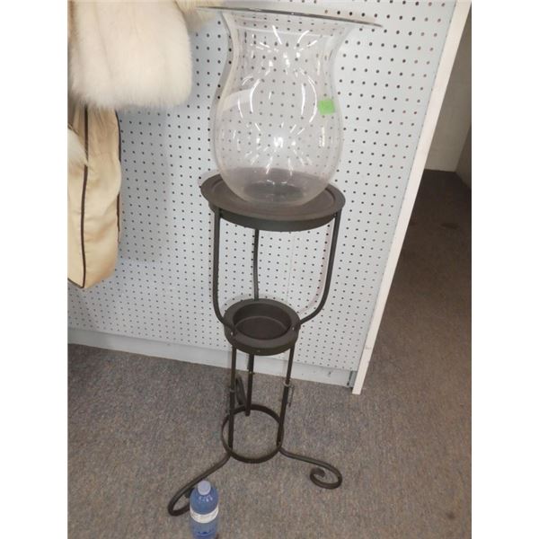 decorative stand w/ glass vase