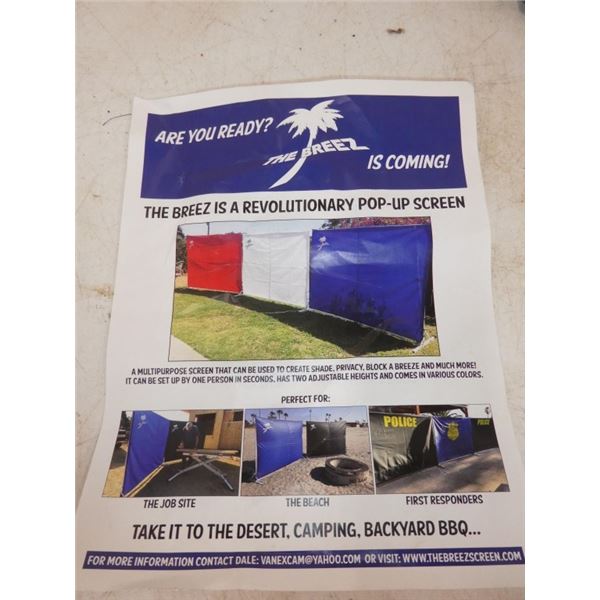New pop-up screen 72'' x 93''
