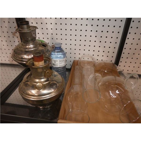 Parts of Aladdin antique lantern w/ glass shades