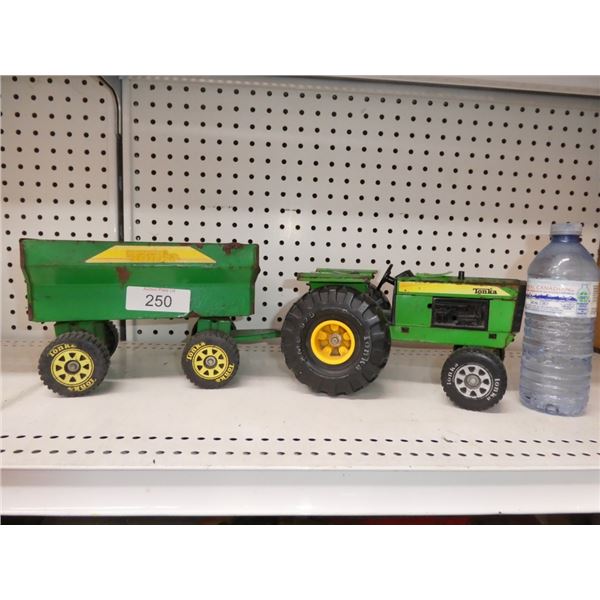 Tonka toy tractor and wagon