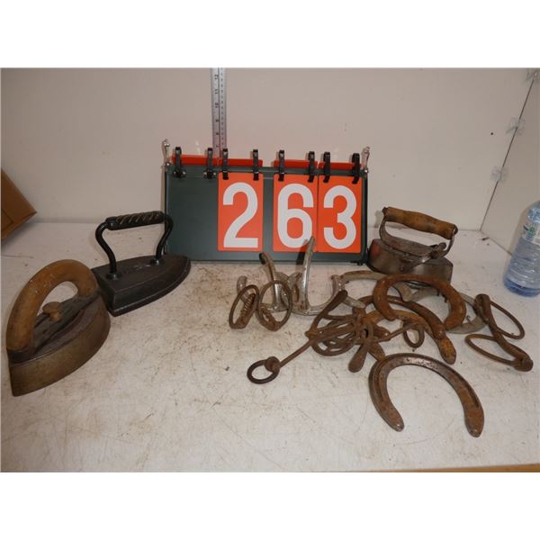 antique irons & horsehoes