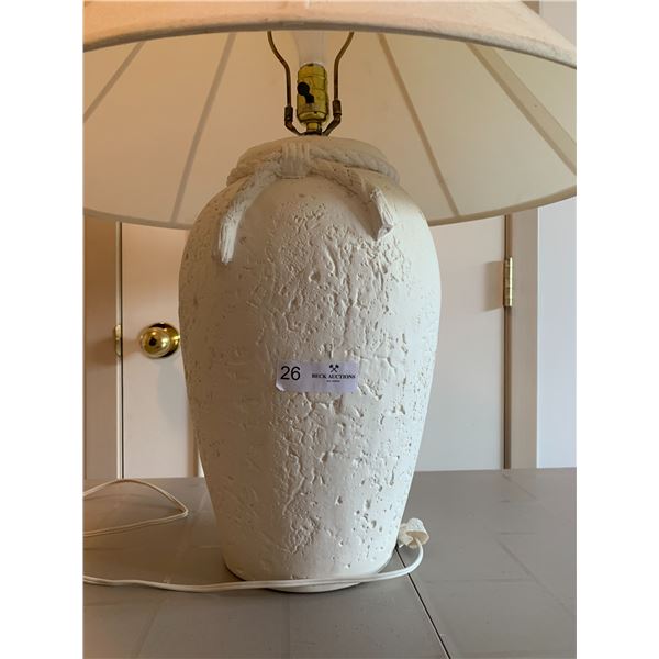 Vintage White Plaster Table Lamp