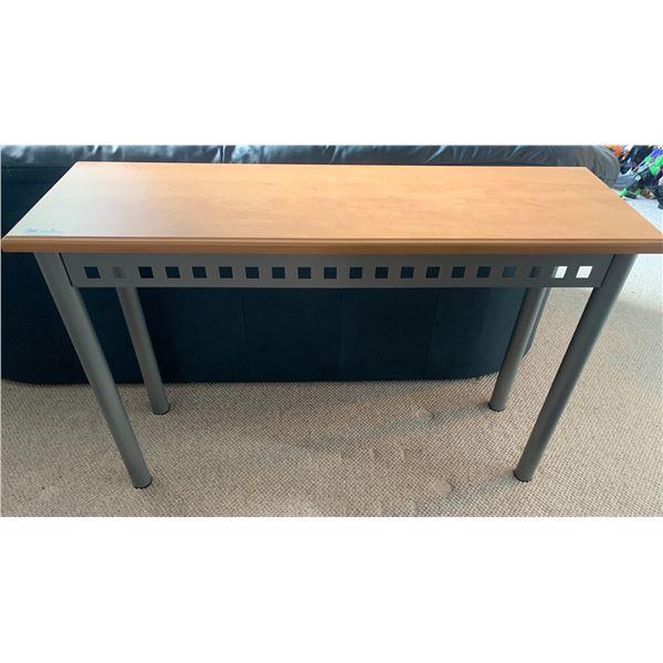 Metal-Framed Wooden Console Table
