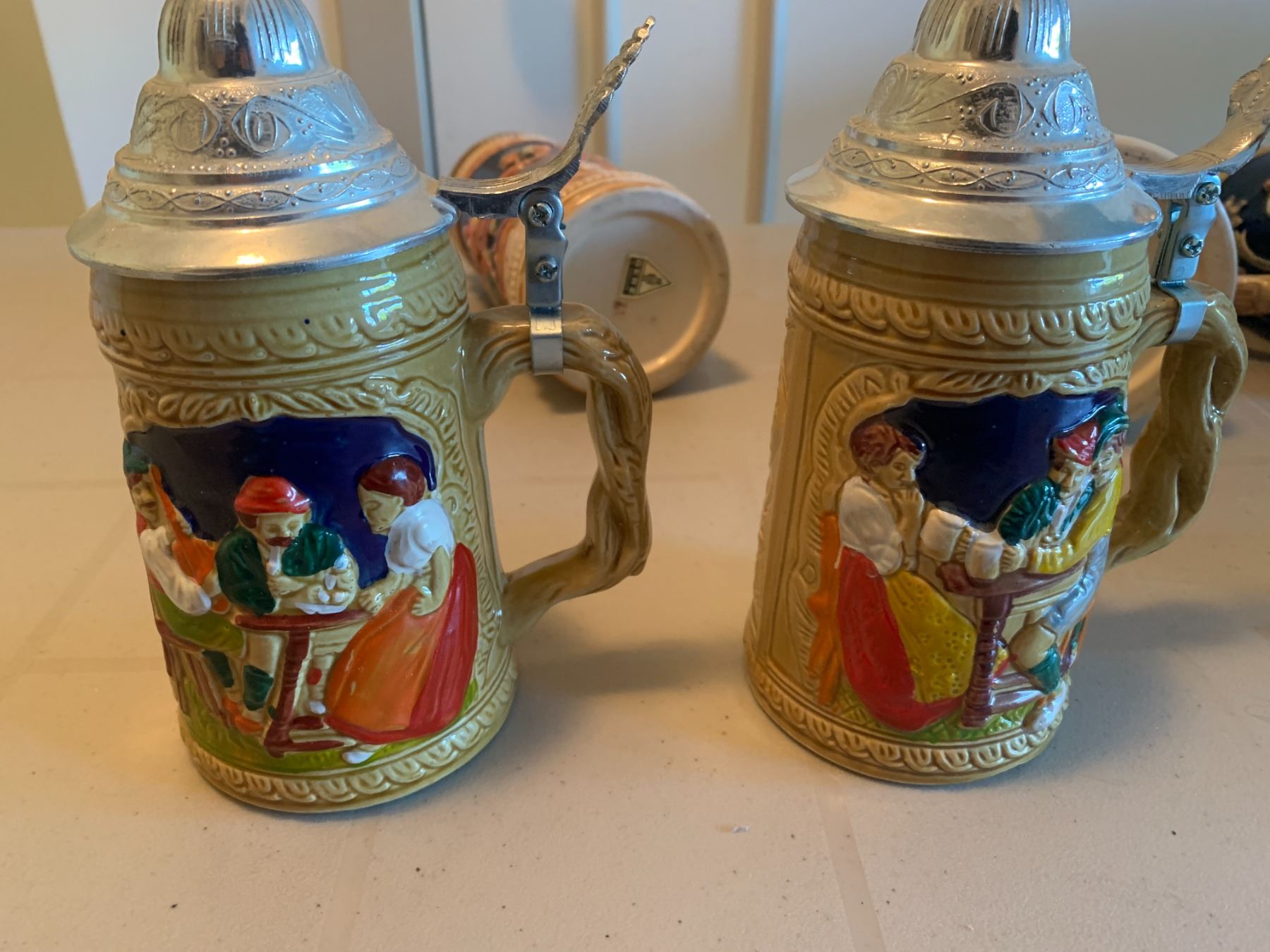 7 x Ceramic Beer Steins Includes 2 x Gerz Steins and 1 x Hoffritz Stein