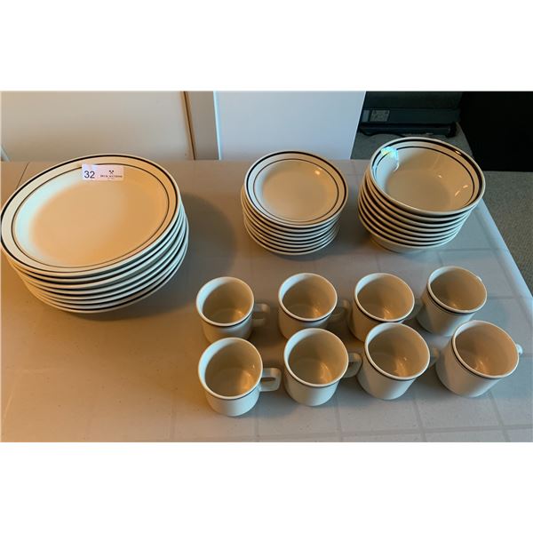 Stoneware Dish Set - 4-Piece Place Setting, Serves 8