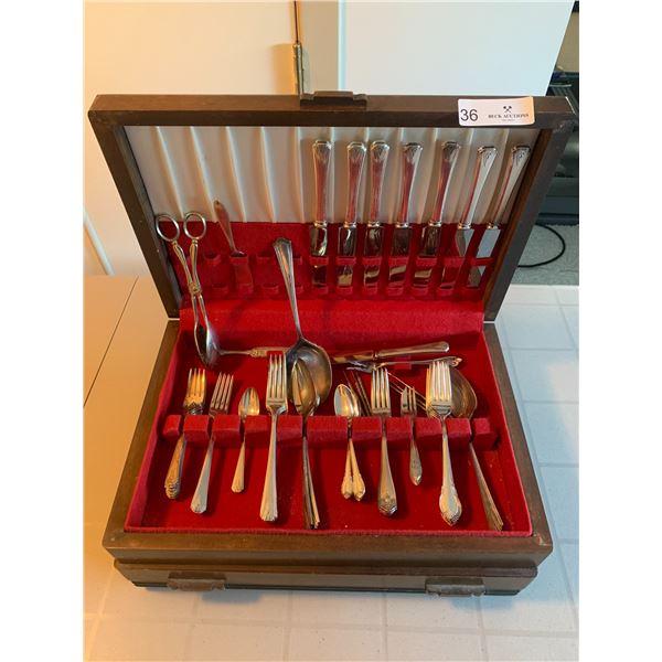 Silverplate Cutlery w/ Case - Rodgers "Remembrance", Oneida "Deanville" Pattern, & Haddon "Old Adam"