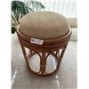 Image 2 : 2 x Potted Live Plants and Upholstered Bamboo-Style Stool