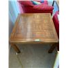 Image 1 : Vintage Wooden Side Table with Brass-Style Accents