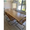 Image 1 : Wooden Dining Room Table with One Leaf and 8 x Chairs