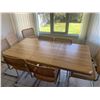 Image 2 : Wooden Dining Room Table with One Leaf and 8 x Chairs