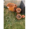 Image 2 : Assortment of Clay Planters, Metal Stands, and 2 x Metal Trellises