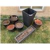 Image 1 : 5 x Black Ceramic Planters, Tall Plastic Planter, and More!