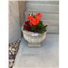 Image 1 : 1 x Large Clay Planter w/ Dolly and 1 x Stone Planter