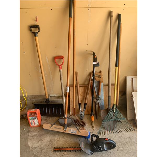 Assorted Gardening Tools, Acco Weed Radial Tire Chains and More!