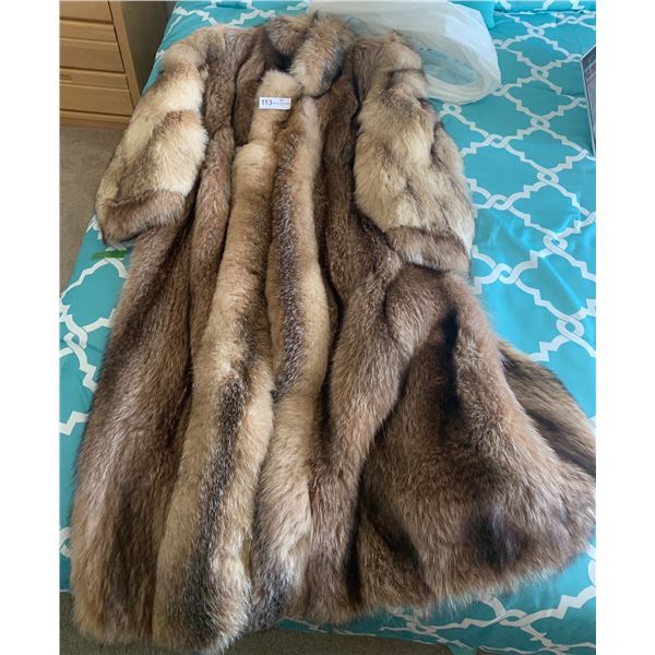 Lister Fur Women's  Full-Length Beaver Coat with Fox Trim