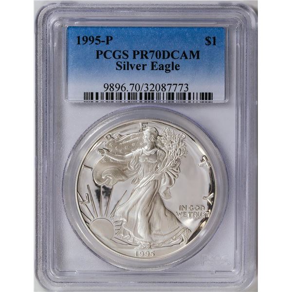 1995-P American Silver Eagle .999 Fine Silver Dollar Coin PCGS PR70DCAM