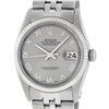 Image 1 : Rolex Mens Stainless Steel 36MM Slate Grey Roman Oyster Perpetual Datejust Wrist