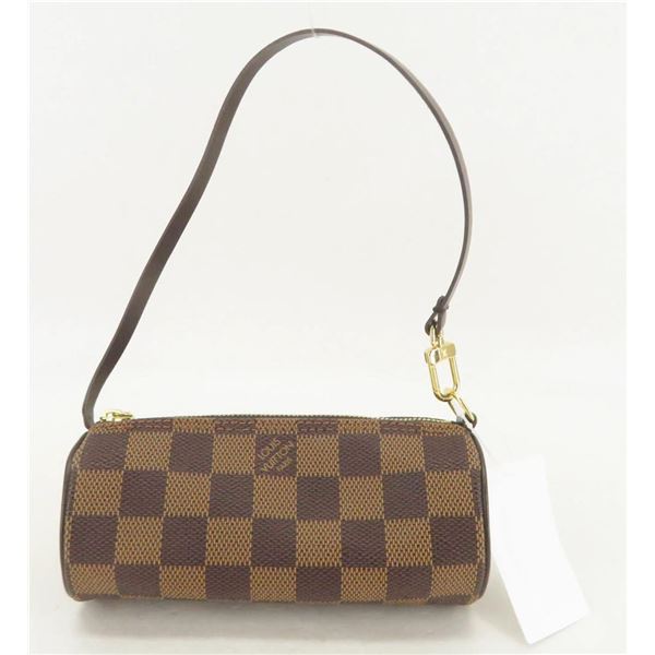 Louis Vuitton Damier Ebene Canvas Leather Papillon Pouch Bag