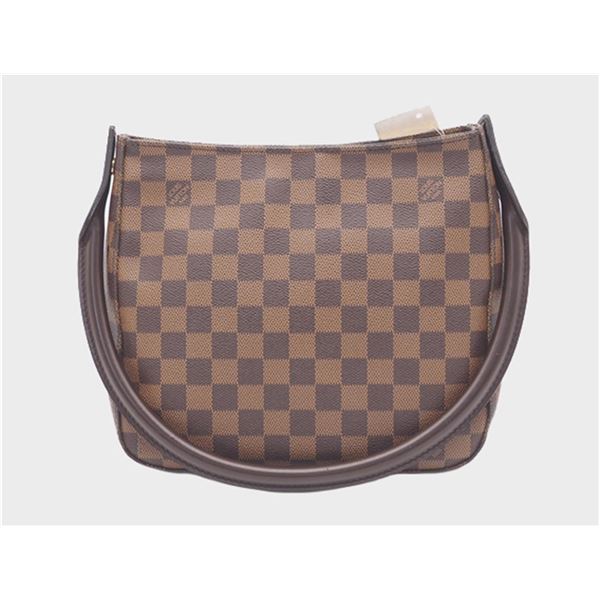 Louis Vuitton Damier Ebene Canvas Leather Looping MM Shoulder Bag