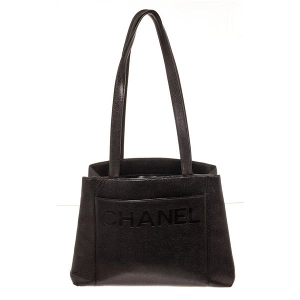 Chanel Black Leather Tote Bag
