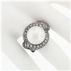 Image 3 : Jean Vitau 18k Black Gold 13.4mm Round Pearl & Diamond Bypass Statement Ring