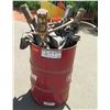 Image 1 : Metal Drum w/ Multiple Tools, Hydraulic Pistons & Hoses