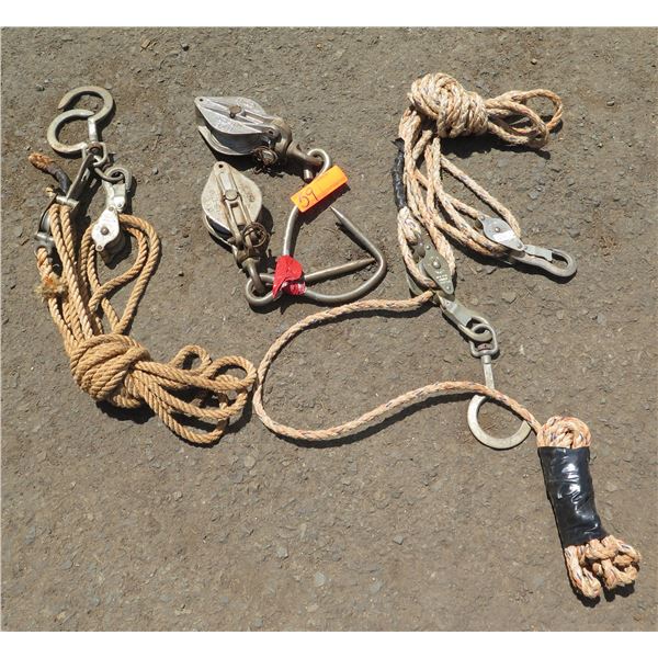 Extra Rope Multiple Rope Shells w/ Hooks, Hardware & Extra Rope - Oahu Auctions