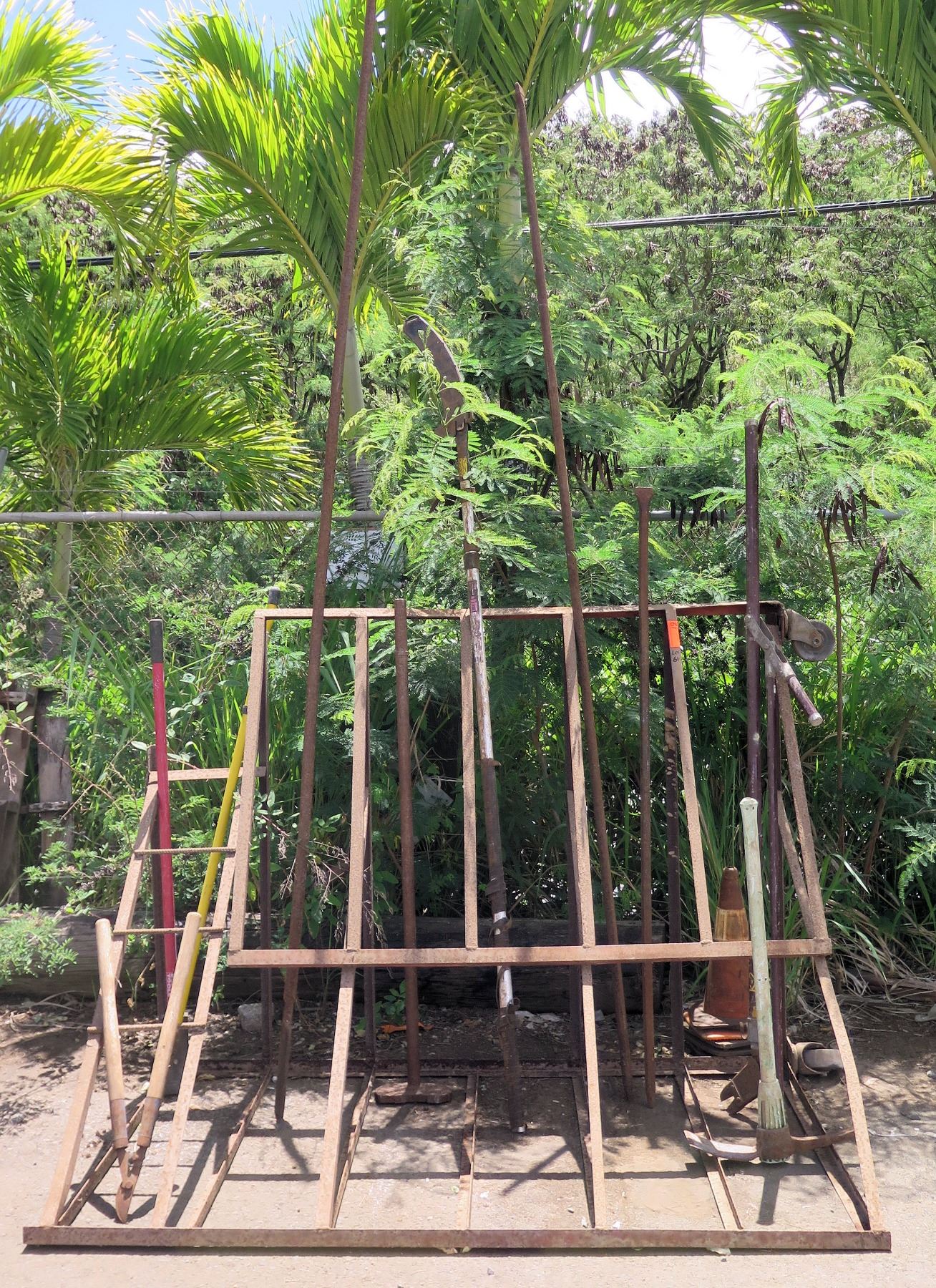 Metal Rack for Landscape Tool Storage (Tools not included)