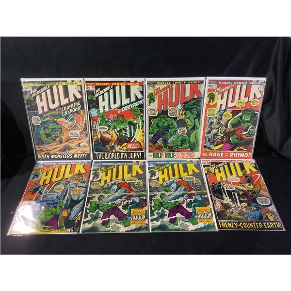 8 MARVEL THE INCREDIBLE HULK COMIC BOOKS: 151, 153, 156, 157, 165 (X2), & 167