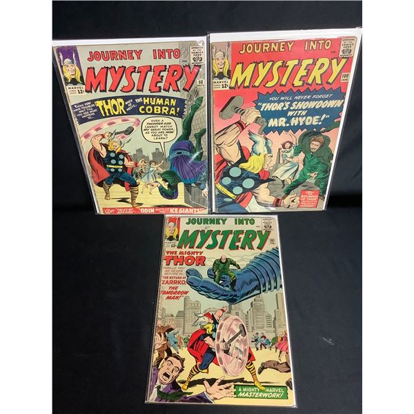 3 MARVEL JOURNEY INTO MYSTERY (THOR) COMIC BOOKS WITH 2 FIRST APPEARANCES (#98 COBRA & #100