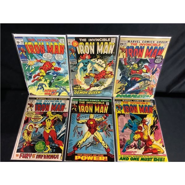 6 MARVEL THE INVINCIBLE IRON MAN COMIC BOOKS: 40, 42, 43, 46, 47, & 48