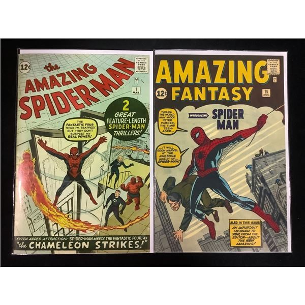 2 MARVEL SPIDER-MAN REPRODUCTION COVERS *COVERS ONLY*  & FIRST APPEARANCES : THE AMAZING