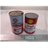 Image 1 : (2) Shell + Gulf oil tins