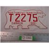 Image 1 : 1981 NWT Polar bear license plate