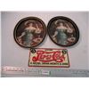 Image 1 : (2) pepsi trays + pepsi:cola novelty plate