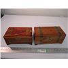 Image 1 : (2) wooden keepsake boxes - 10 x 5 + 8.5 x 5