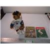 Image 1 : 2001 Brass button sports bear - new with tags, 1950 major league baseball facts + 1948 sportsfolio d