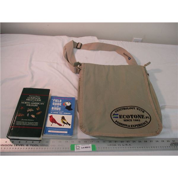 Ornithology bird watching tote bag kit with (2) guide books