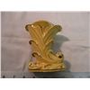 Image 2 : McCoy Cornucopia vase with Yellow drip glaze and gold accents USA 835