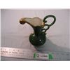 Image 2 : Vintage hand painted H Bequet Quaregnon pitcher vase Belgium with peacock motif, 10" tall