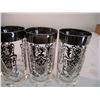 Image 3 : (5) Silver rimmed drinking glasses from 1960's - with knight and shield motif