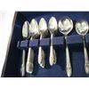 Image 7 : Vintage WM Rogers Bros 1847 (64 piece) silverplate flatware set with original wood box